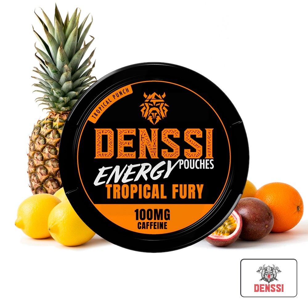 Bolsas Energéticas De Cafeína Tropical Fury 100Mg - Denssi | Tapervaper Bolsas energéticas de cafeína Tropical Fury 100mg - Denssi