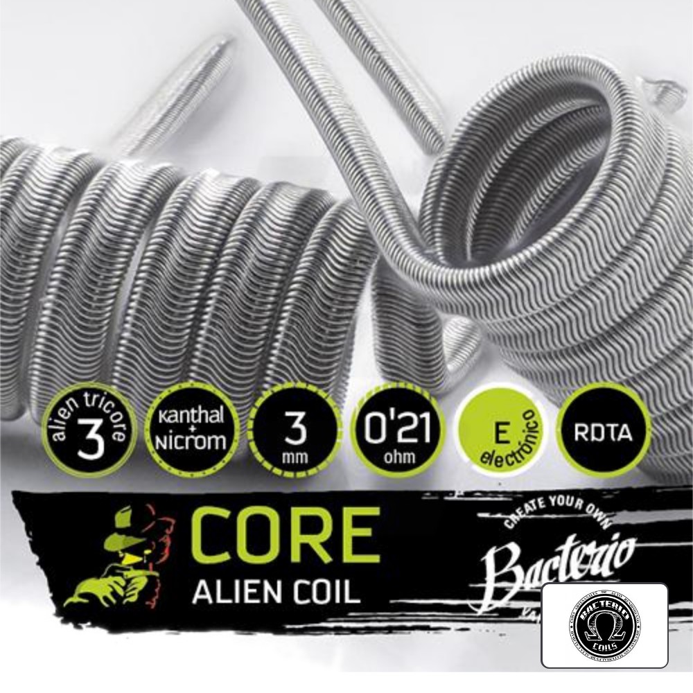 Bacterio Coils Core Alien Triple Nucleo 0.21 Ohm (Pack De 2) | Tapervaper Bacterio Coils Core Alien Triple Nucleo 0.21 Ohm (Pack de 2)
