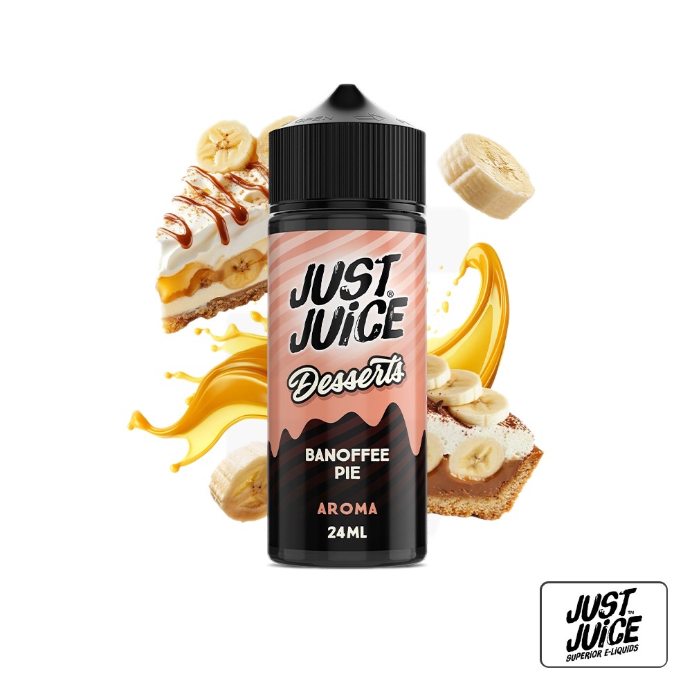 Aroma Desserts Banoffee Pie 24Ml (Longfill) - Just Juice | Tapervaper Aroma Desserts Banoffee Pie 24ml (Longfill) – Just Juice