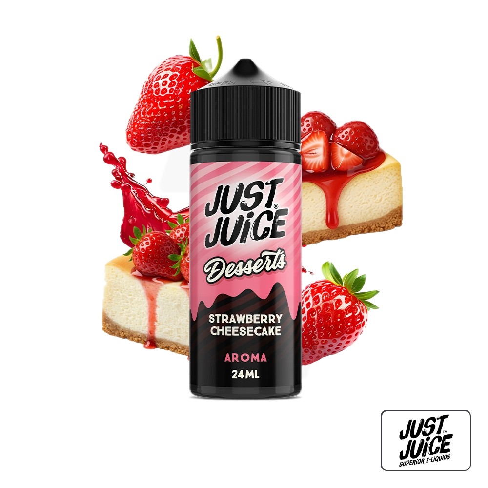 Aroma Desserts Strawberry Cheesecake 24Ml (Longfill) - Just Juice | Tapervaper Aroma Desserts Strawberry Cheesecake 24ml (Longfill) – Just Juice