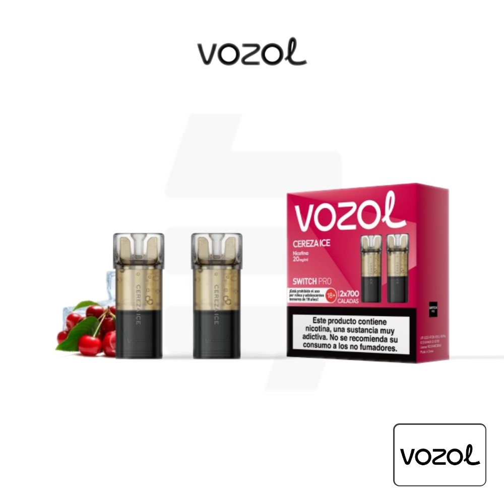 Cartucho Precargado Switch Pro Cereza Ice Vozol (Pack De 2) | Tapervaper Cartucho Precargado Switch Pro Cereza Ice Vozol (Pack de 2)