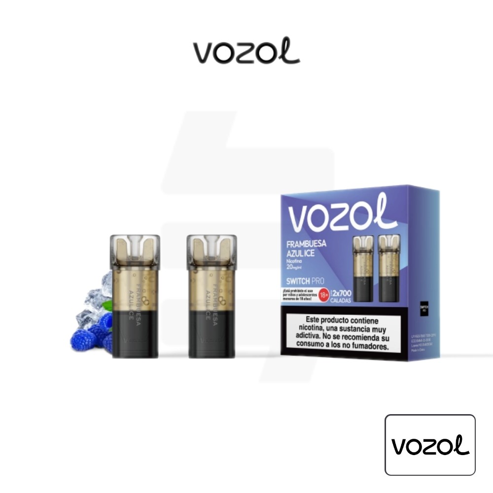Cartucho Precargado Switch Pro Frambuesa Azul Ice Vozol (Pack De 2) | Tapervaper Cartucho Precargado Switch Pro Frambuesa Azul Ice Vozol (Pack de 2)