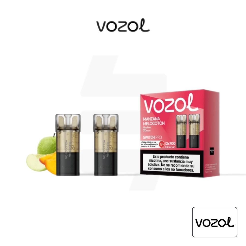 Cartucho Precargado Switch Pro Manzana Melocotón Vozol (Pack De 2) | Tapervaper Cartucho Precargado Switch Pro Manzana Melocotón Vozol (Pack de 2)