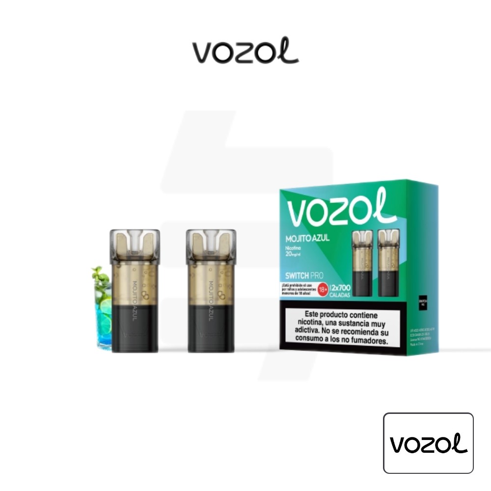 Cartucho Precargado Switch Pro Mojito Azul Vozol (Pack De 2) | Tapervaper Cartucho Precargado Switch Pro Mojito Azul Vozol (Pack de 2)