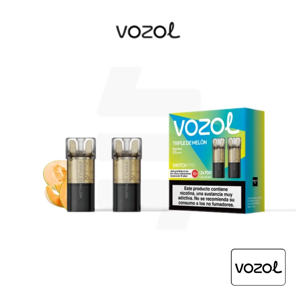 Cartucho Precargado Switch Pro Triple De Melón Vozol (Pack De 2) | Tapervaper Cartucho Precargado Switch Pro Triple de Melón Vozol (Pack de 2)